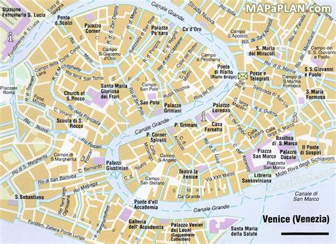 map of venice tourist sights.